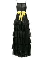 Brognano Bow Embellished Gown - Black