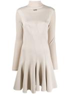 Off-white Turtleneck Skater Dress - Neutrals