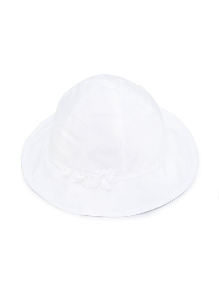 Il Gufo - Floral Appliqué Sun Hat - Kids - Cotton/polyester/foam Rubber - 44 Cm, White