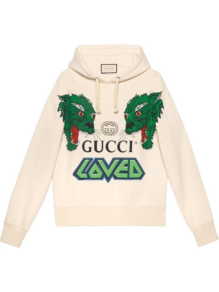 Gucci Cotton Sweatshirt With Tigers - Neutrals