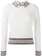 Valentino Cashmere Embroidered Collar Jumper - Nude & Neutrals