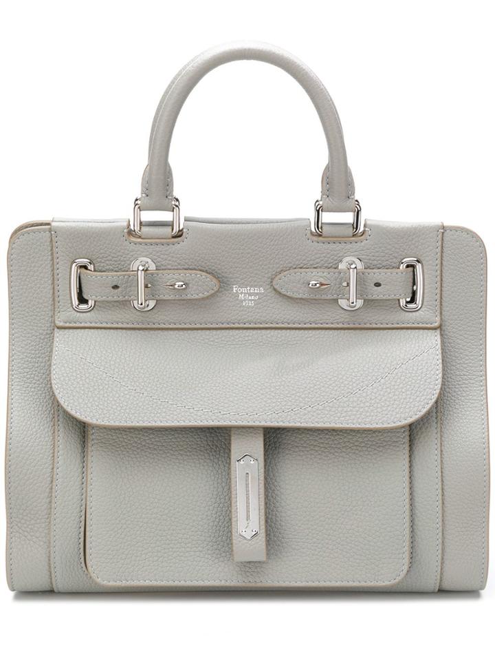 Fontana Double Buckle Tote - Grey