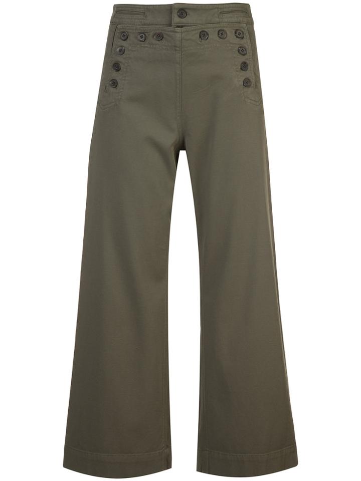 A.l.c. Pierce Cropped Wide Leg Trousers - Green