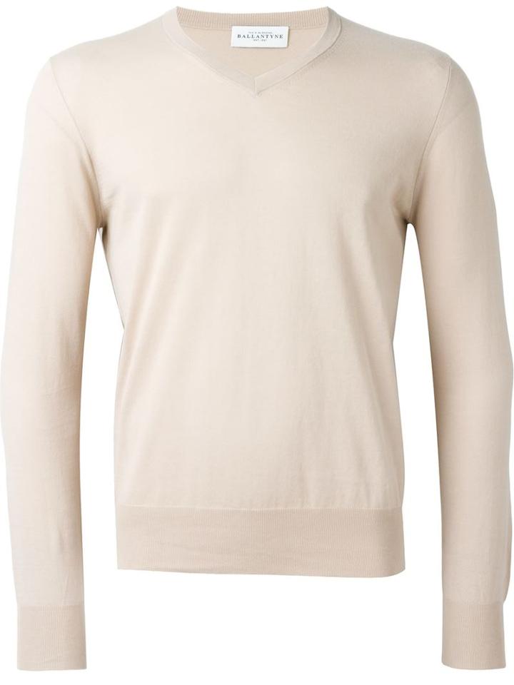 Ballantyne V-neck Pullover, Men's, Size: 48, Nude/neutrals, Cotton