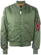 Alpha Industries Zipped Arm Bomber Jacket, Men's, Size: Small, Green, Nylon/polyester