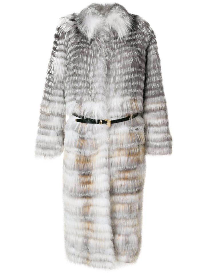 Liska Fox Fur Coat - Grey