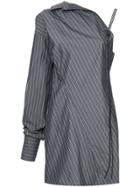 Strateas Carlucci Pinstriped One-shoulder Shirt - Blue