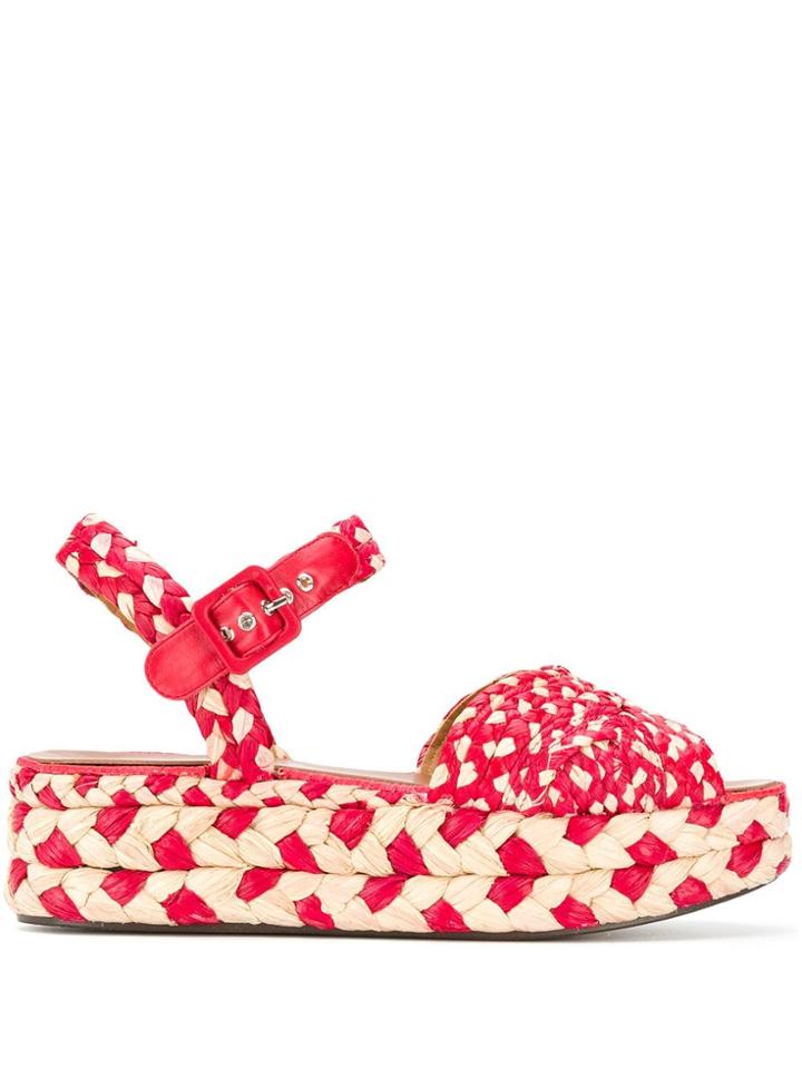 Clergerie Artemi Woven Platform Sandals - Red