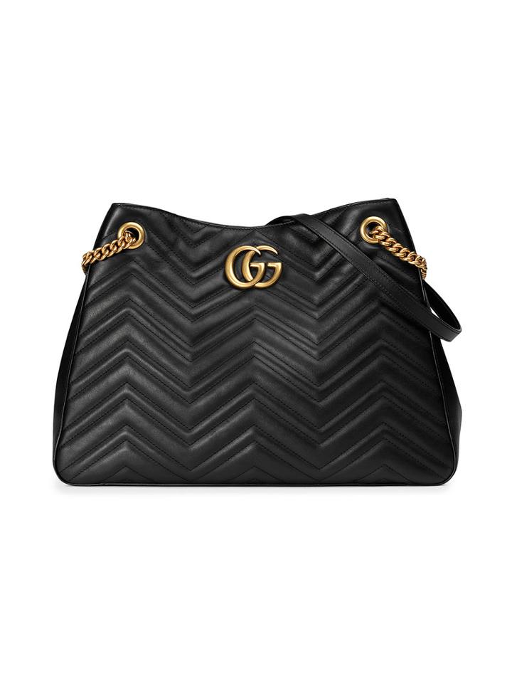 Gucci Gg Marmont Matelassé Shoulder Bag, Women's, Black, Leather/metal/microfibre