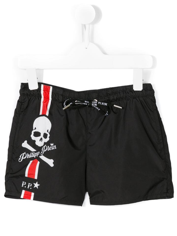 Philipp Plein Kids Skull Print Swim Shorts, Boy's, Size: 10 Yrs, Black
