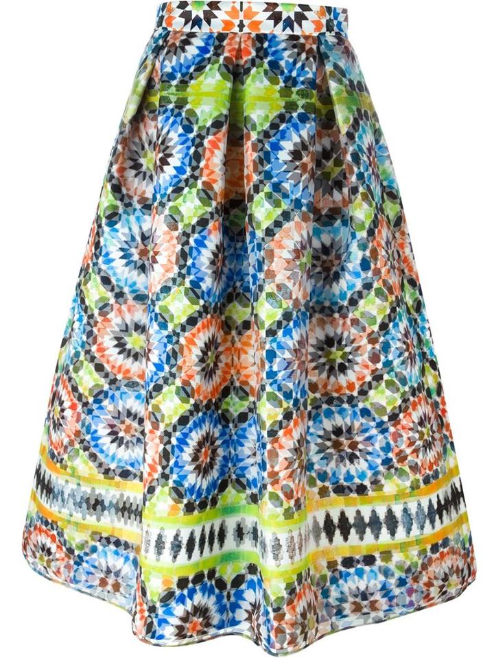 Miahatami Kaleidoscope Pattern Full Midi Skirt