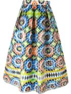 Miahatami Kaleidoscope Pattern Full Midi Skirt