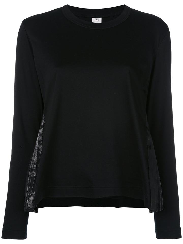 Comme Des Garçons Noir Kei Ninomiya - Pleated Side Sweatshirt - Women - Cotton/polyester - Xs, Black, Cotton/polyester