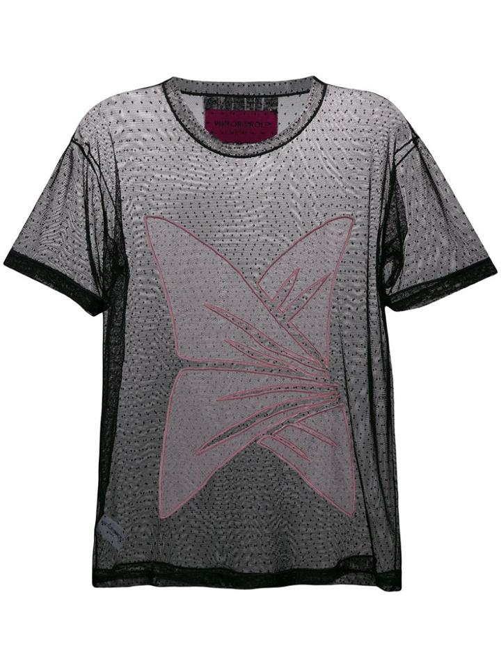 Viktor & Rolf Embroidered Tulle T-shirt - Black