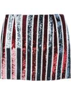 Giamba Sequinned Stripe Skirt, Women's, Size: 42, Red, Polyester/polyamide/spandex/elastane