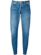 Re/done Relaxed Straight Jeans, Women's, Size: 28, Blue, Cotton