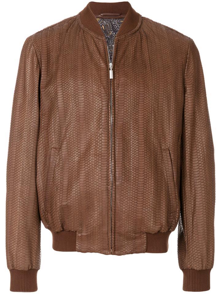 Brioni Long Sleeved Bomber Jacket - Brown