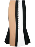 David Koma Buttoned Midi Skirt, Women's, Size: 12, Black, Spandex/elastane/acetate/viscose
