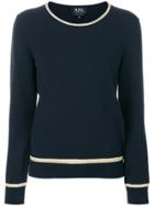 A.p.c. Contrast Rand Sweater - Blue