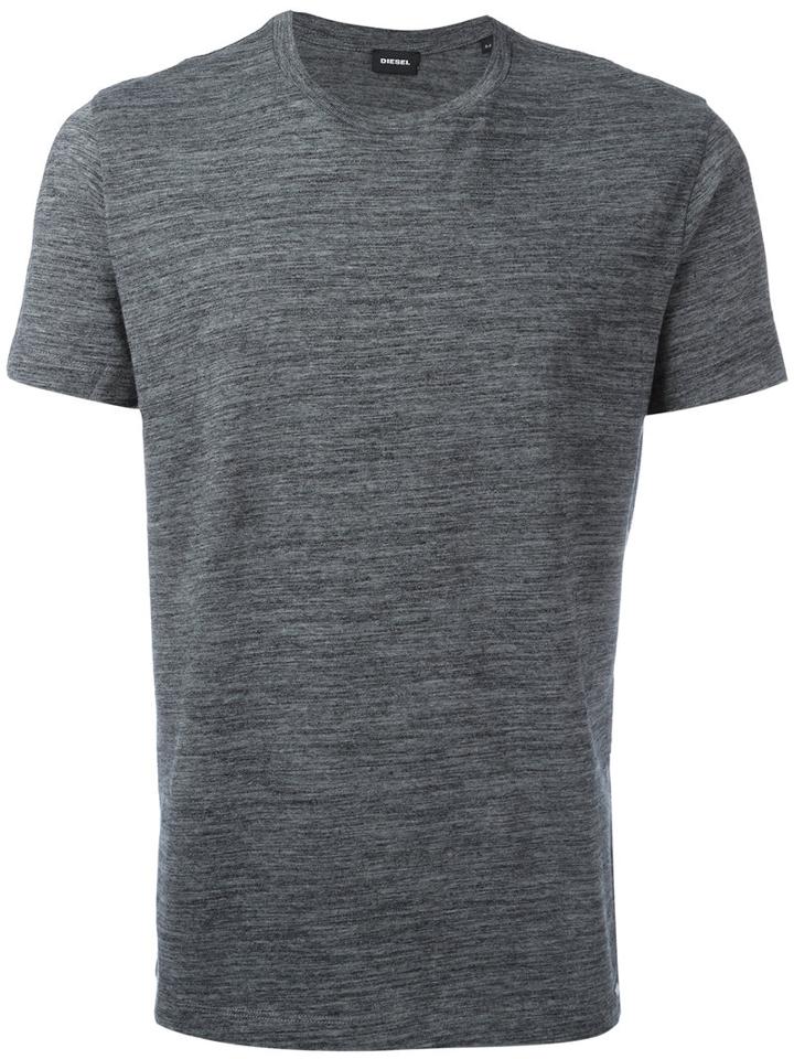 Diesel Plain T-shirt, Men's, Size: Medium, Grey, Cotton/polyester