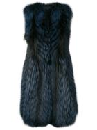Liska Long Fur Gilet - Blue