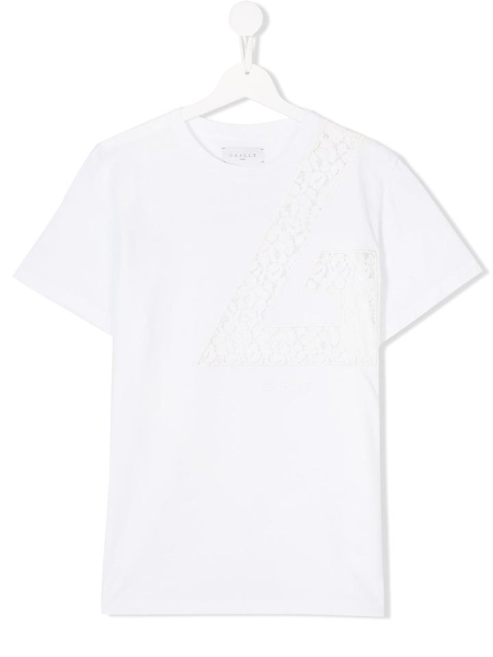 Gaelle Paris Kids Lace Embellishment Top - White