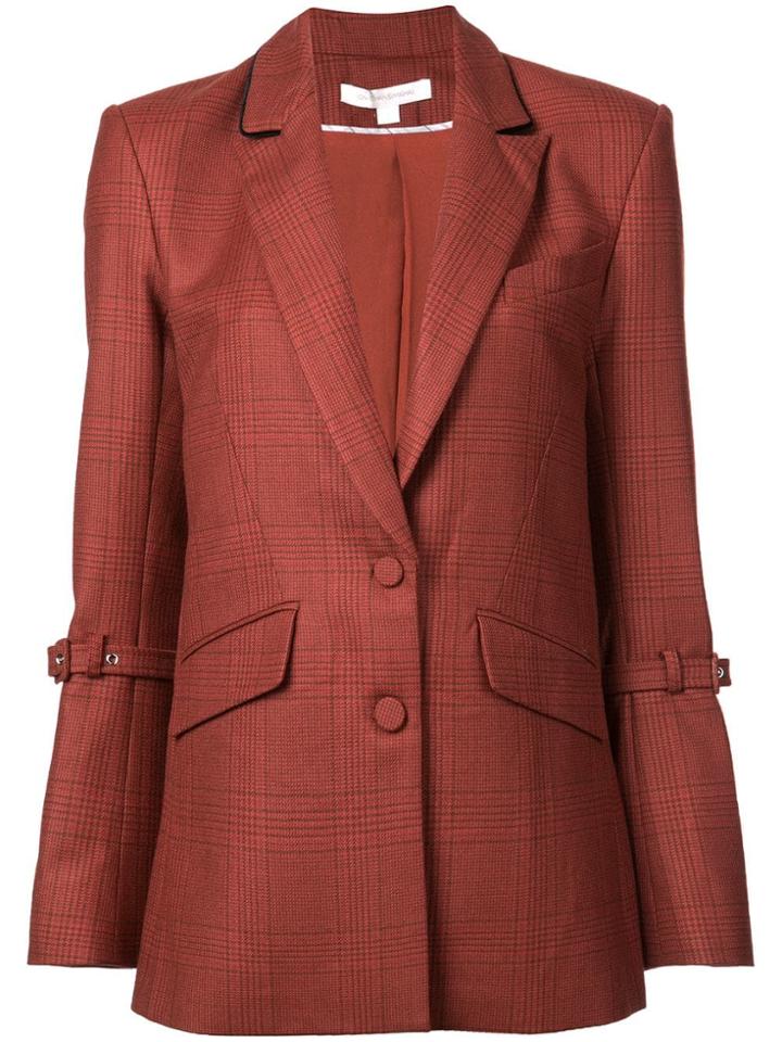 Jonathan Simkhai Wool Boyfriend Blazer - Red