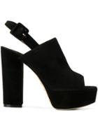 Paul Andrew Peeptoe Platform Pumps - Black