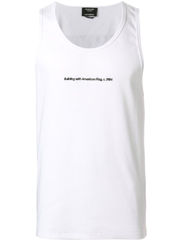 Calvin Klein 205w39nyc Slogan Tank Top - White