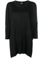 Max Mara Asymmetric Plissé Jersey Top - Black