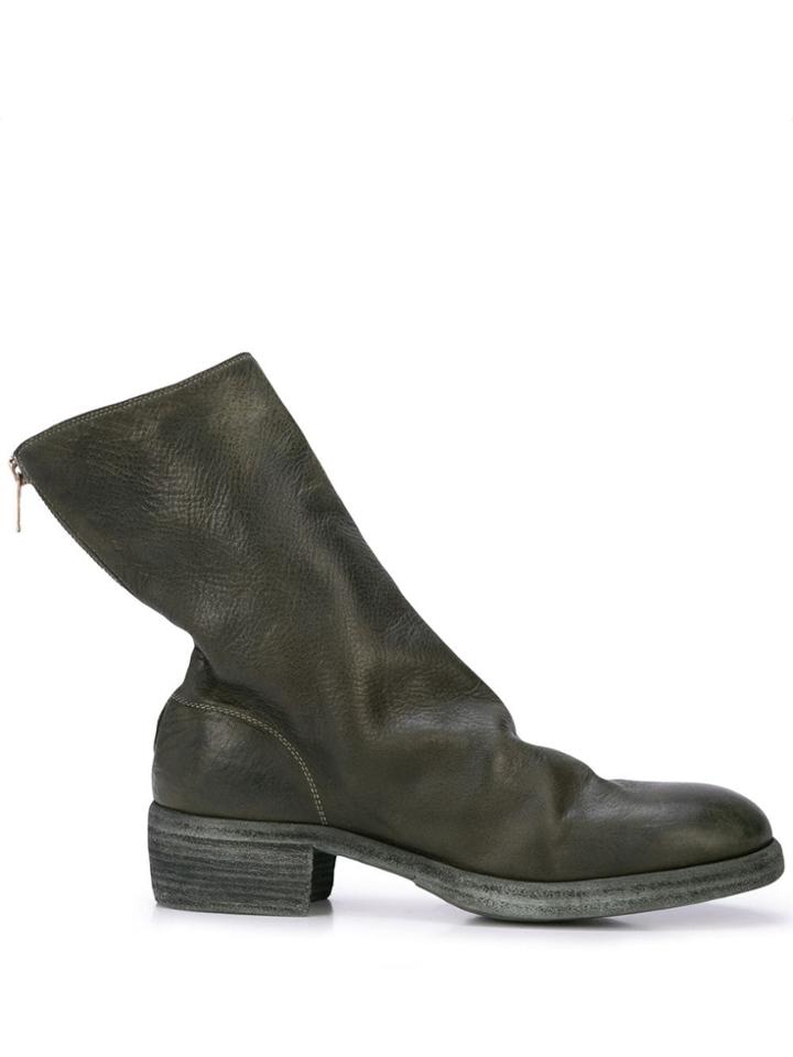 Guidi Back Zipped Boots - Green