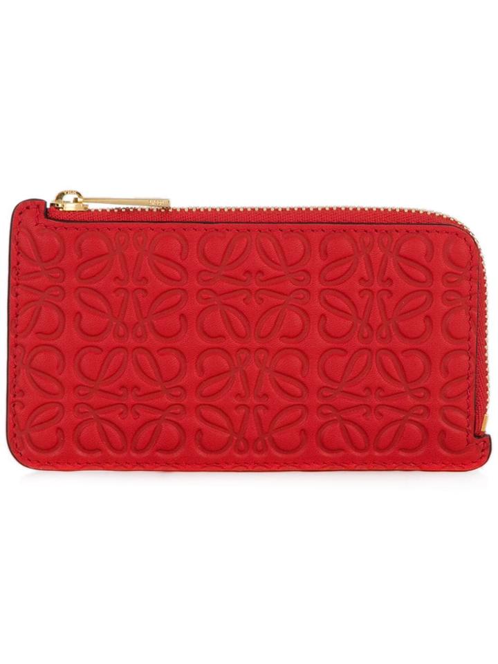 Loewe Top Zip Wallet - Red