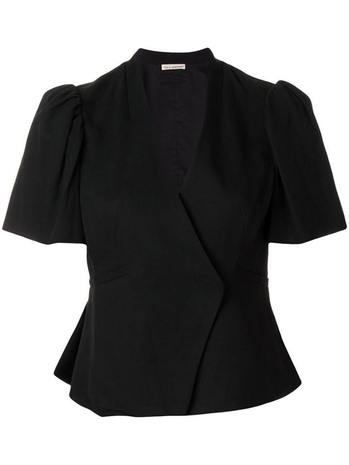 Ulla Johnson Collarless Puff-sleeve Jacket - Black
