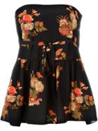 Valentino Floral Strapless Top