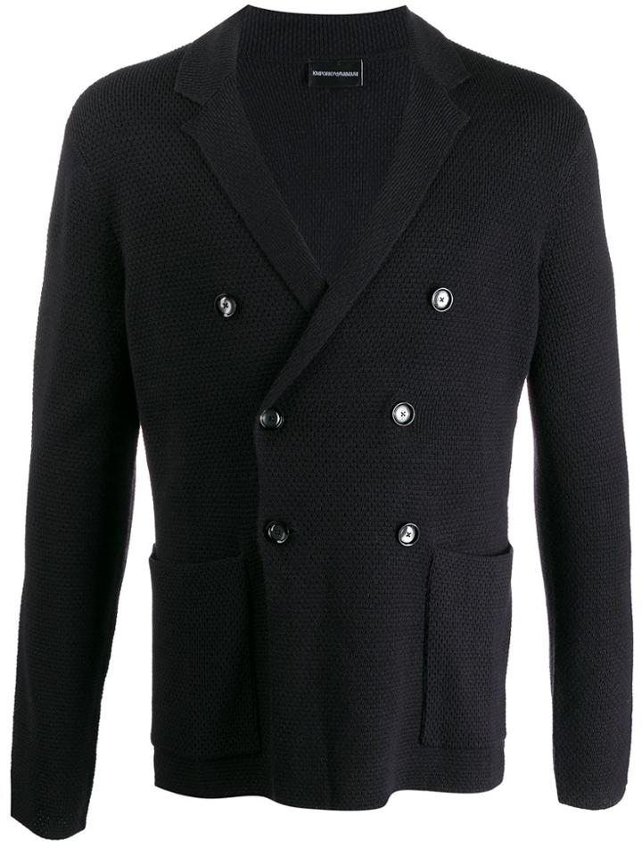 Emporio Armani Double Breasted Cardigan - Blue
