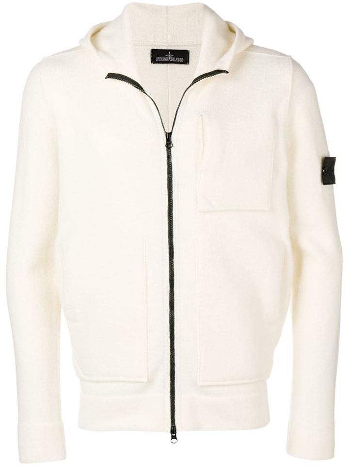 Stone Island Shadow Project Zipped Cardigan - White