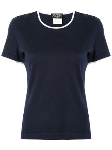 Chanel Pre-owned Contrasting Details T-shirt - Blue