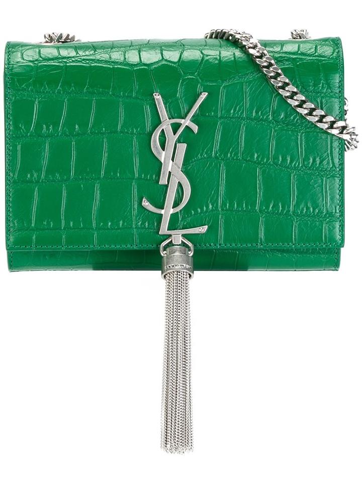 Saint Laurent 'monogram Kate' Crossbody Bag, Women's, Green