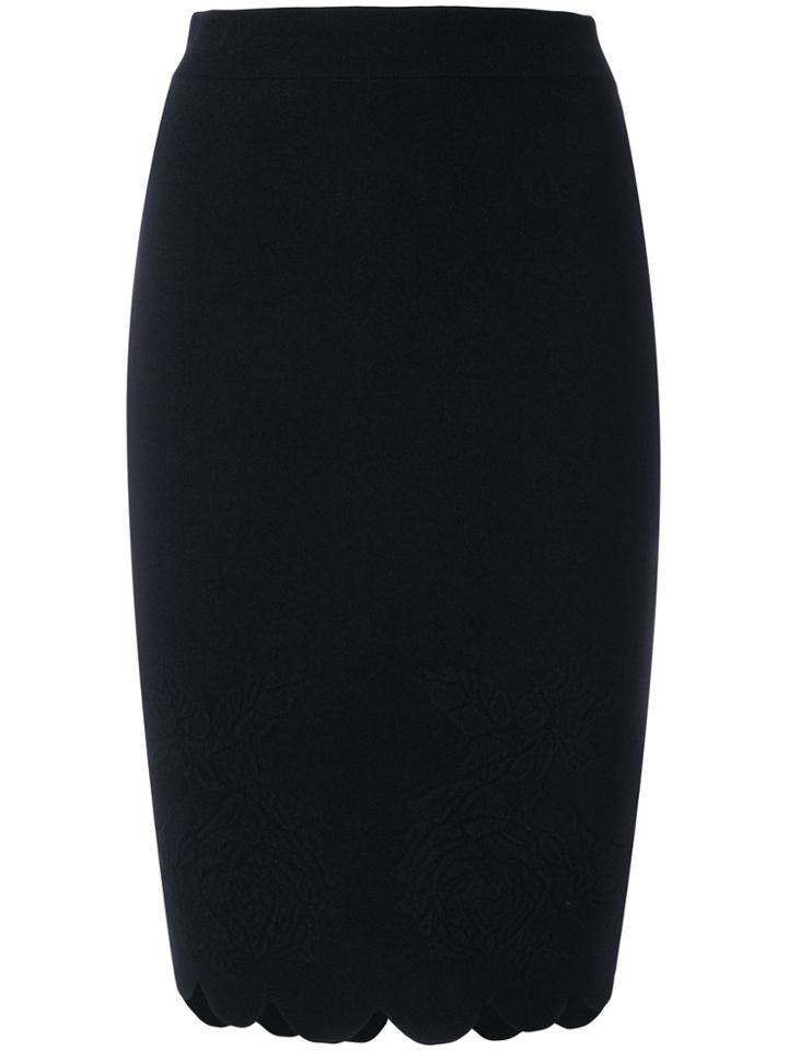 Alexander Mcqueen Jacquard Scallop Hem Skirt - Black