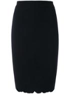 Alexander Mcqueen Jacquard Scallop Hem Skirt - Black