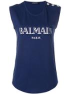 Balmain Logo Tank Top - Blue
