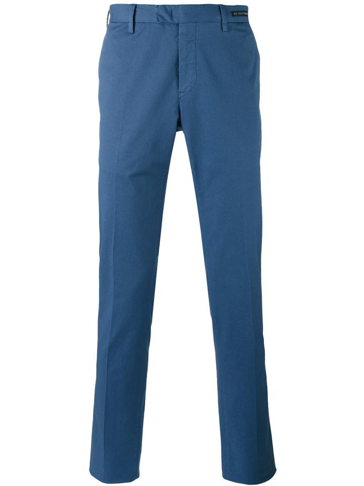 Pt01 - Tapered Trousers - Men - Cotton/linen/flax/spandex/elastane - 48, Blue, Cotton/linen/flax/spandex/elastane