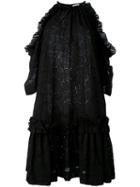 Msgm - Cut-out Shoulders Shift Dress - Women - Cotton/polyester - 38, Black, Cotton/polyester