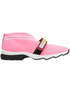 Fendi Perforated Touch Strap Sneakers - Pink & Purple