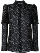 Saint Laurent Polka Dot Print Shirt, Women's, Size: 38, Black, Viscose/silk