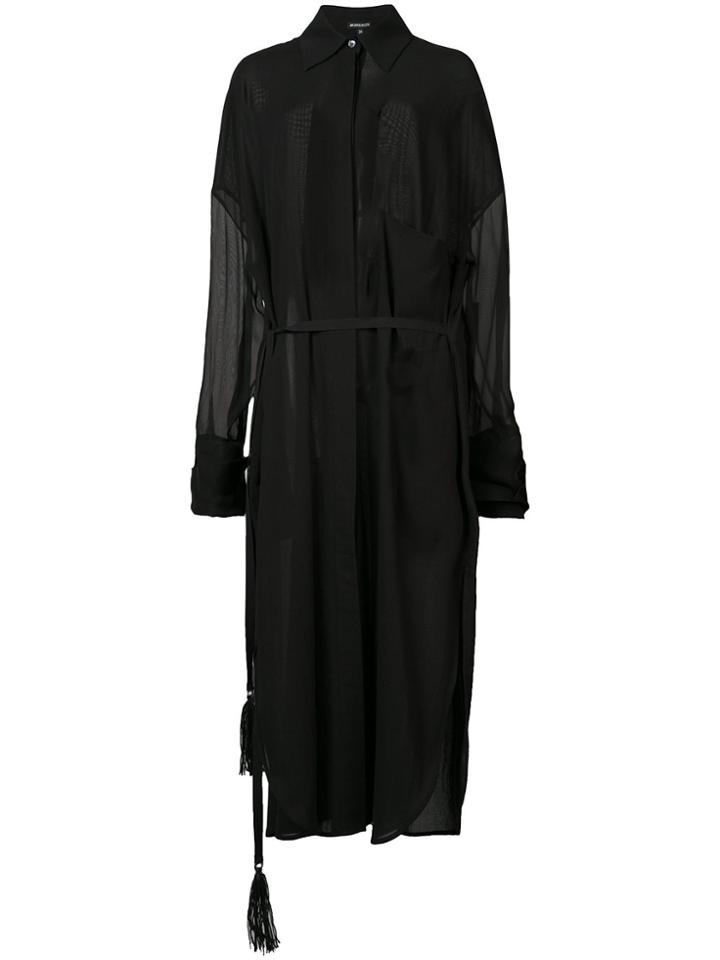 Ann Demeulemeester Long Shirt Dress - Black
