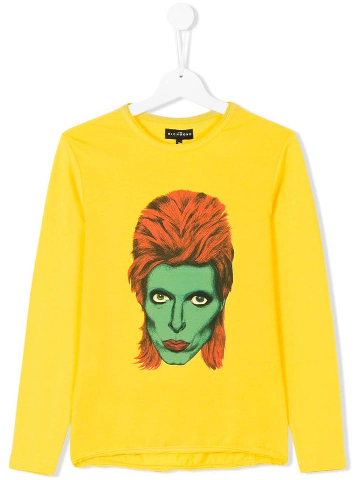 John Richmond Junior David Bowie Print Top - Yellow