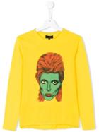 John Richmond Junior David Bowie Print Top - Yellow