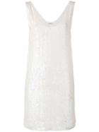 P.a.r.o.s.h. Sequin Shift Dress, Women's, Size: Medium, White, Viscose