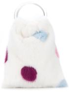 Simonetta Ravizza Small Furrissima Polka Dot Tote - White